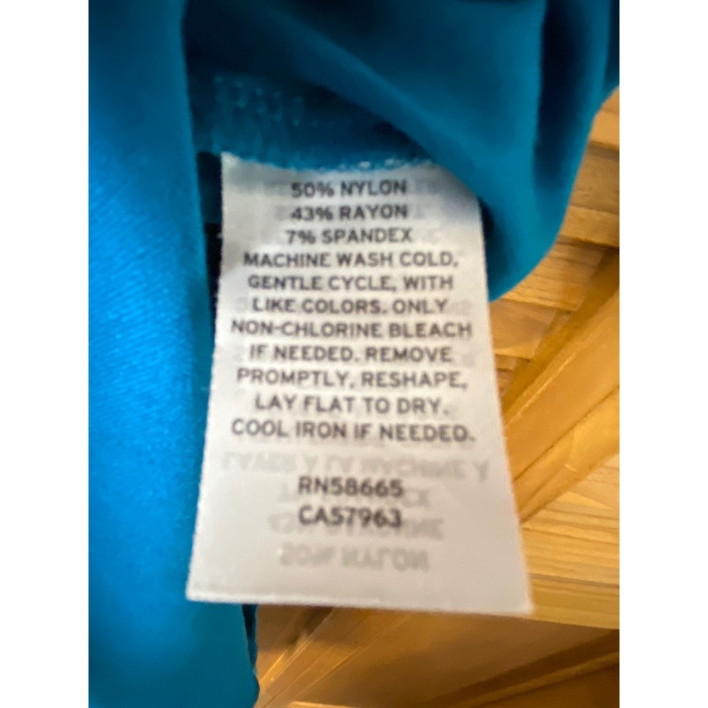 Open Edit Womens Ruched Side Slit Sleeveless Midi‎ Dress Teal Blue XS - Picture 6 of 7